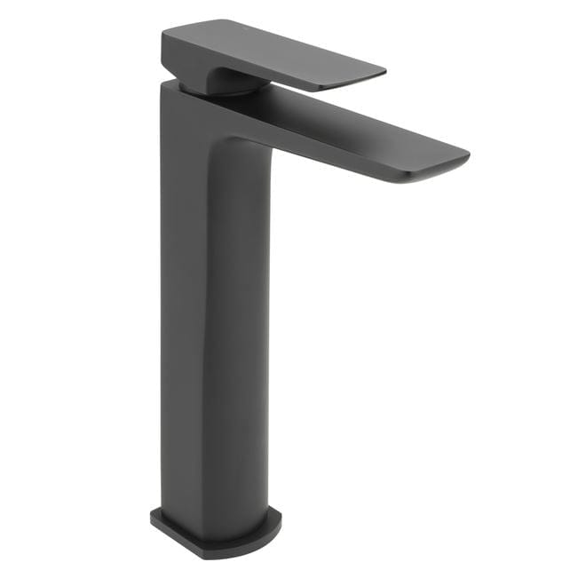 Sagittarius Tall Basin Tap Black Sagittarius Ravenna Tall Basin Mixer Tap with Sprung Waste