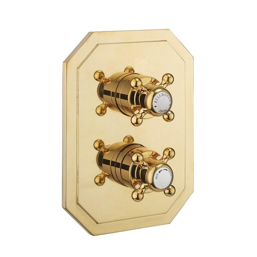 Crosswater Concealed Shower Valve Brushed Brass Crosswater Belgravia Crossbox 2 Multi-Flow Outlet Trimset