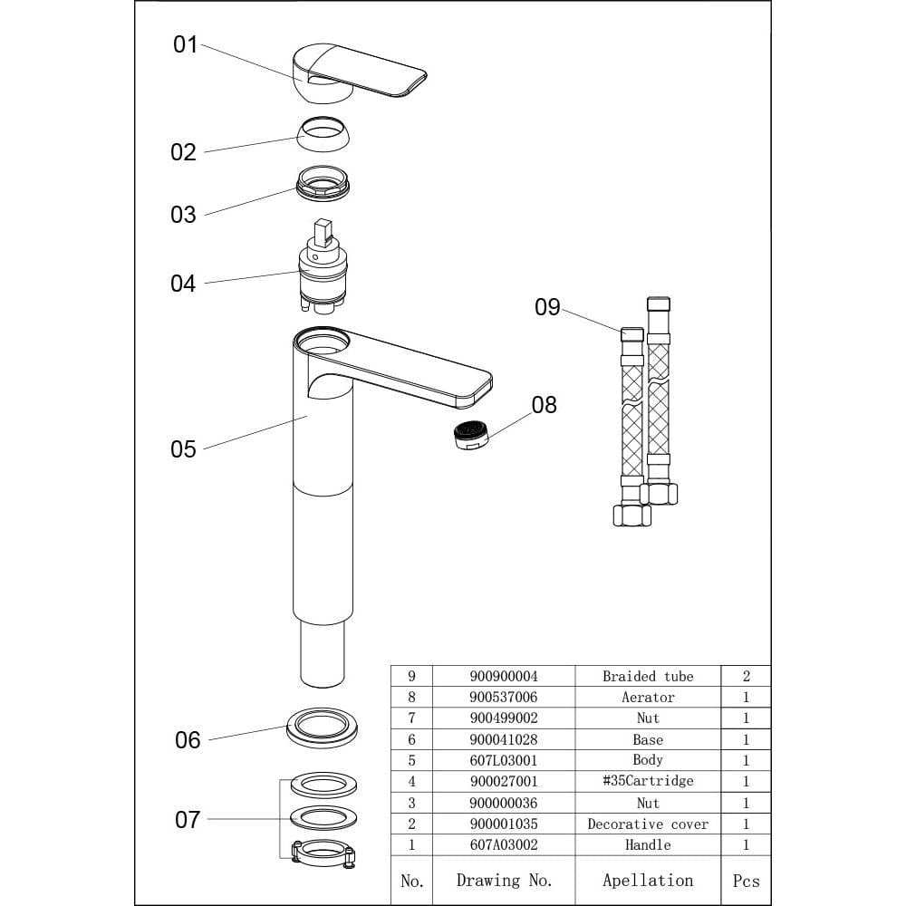 Imex Mono Basin Tap Imex Suburb Tall Basin Mixer Tap with Universal Waste