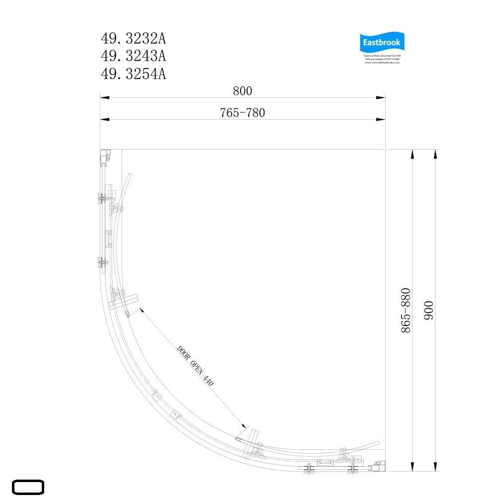 Eastbrook Corniche 2000 8mm Quadrant Shower Enclosure