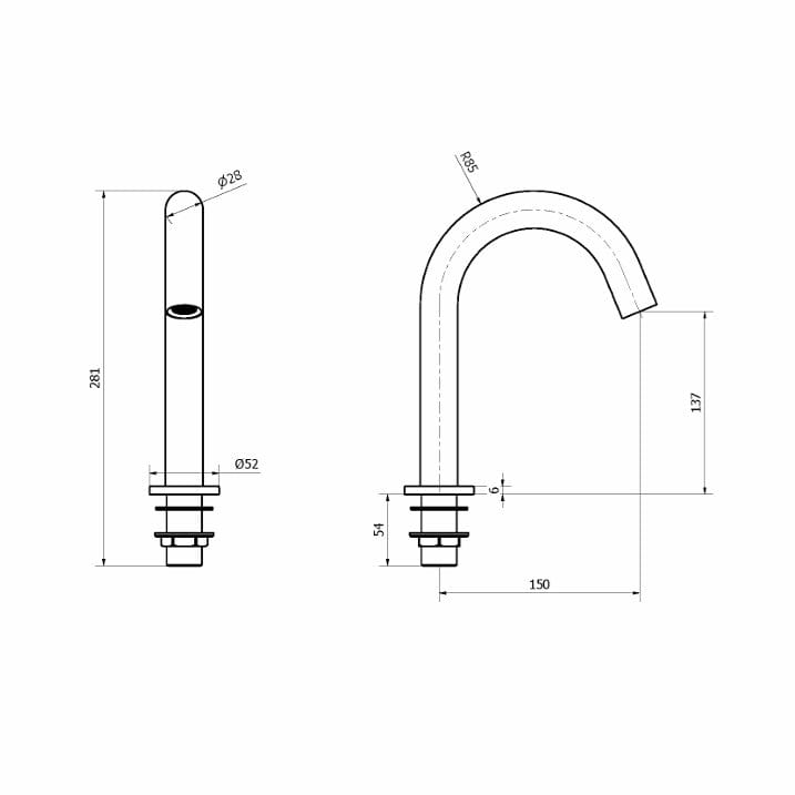 Crosswater Infrared Tap Crosswater MPRO Sensor Basin Deck Mounted Spout
