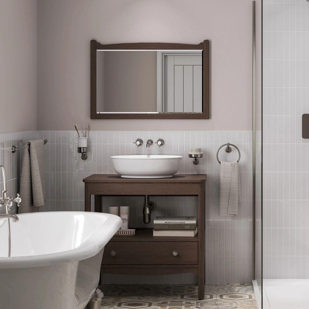 Burlington Standard Mirror 850mm / Dark Oak Burlington Guild Mirror