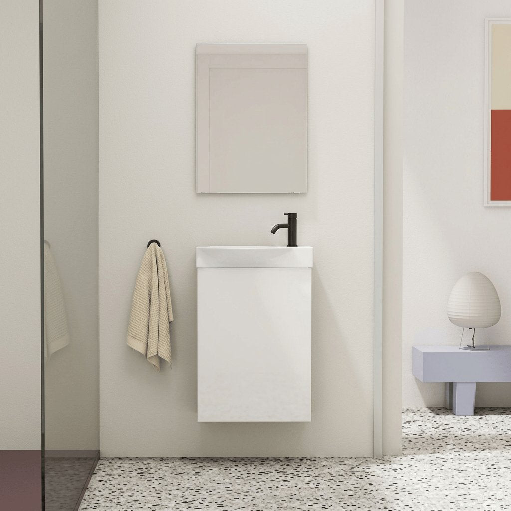 Roca Cloakroom Vanity Unit Gloss White Roca Bosco 450mm Wall Mounted Cloakroom Vanity Unit with Basin
