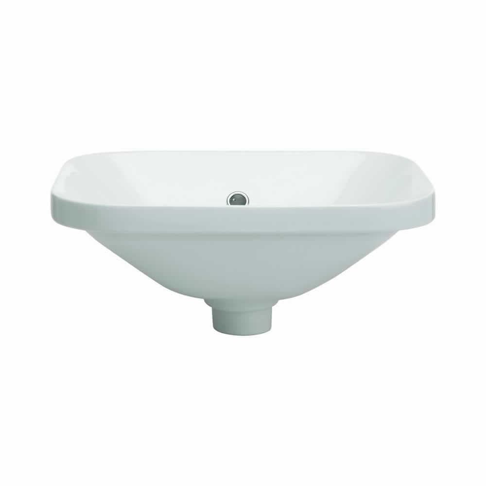 Crosswater Semi-Recessed Basin Crosswater Union Semi Recessed Basin with Overflow 450 x 350mm in White