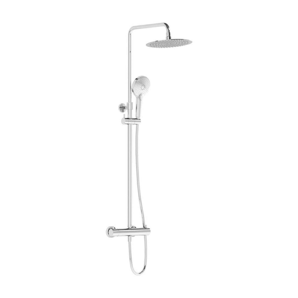 VitrA Exposed Shower Set VitrA Aquaheat Bliss Exposed Thermostatic Valve Shower Set with Adjustable Riser, 250mm Shower Head and Handset