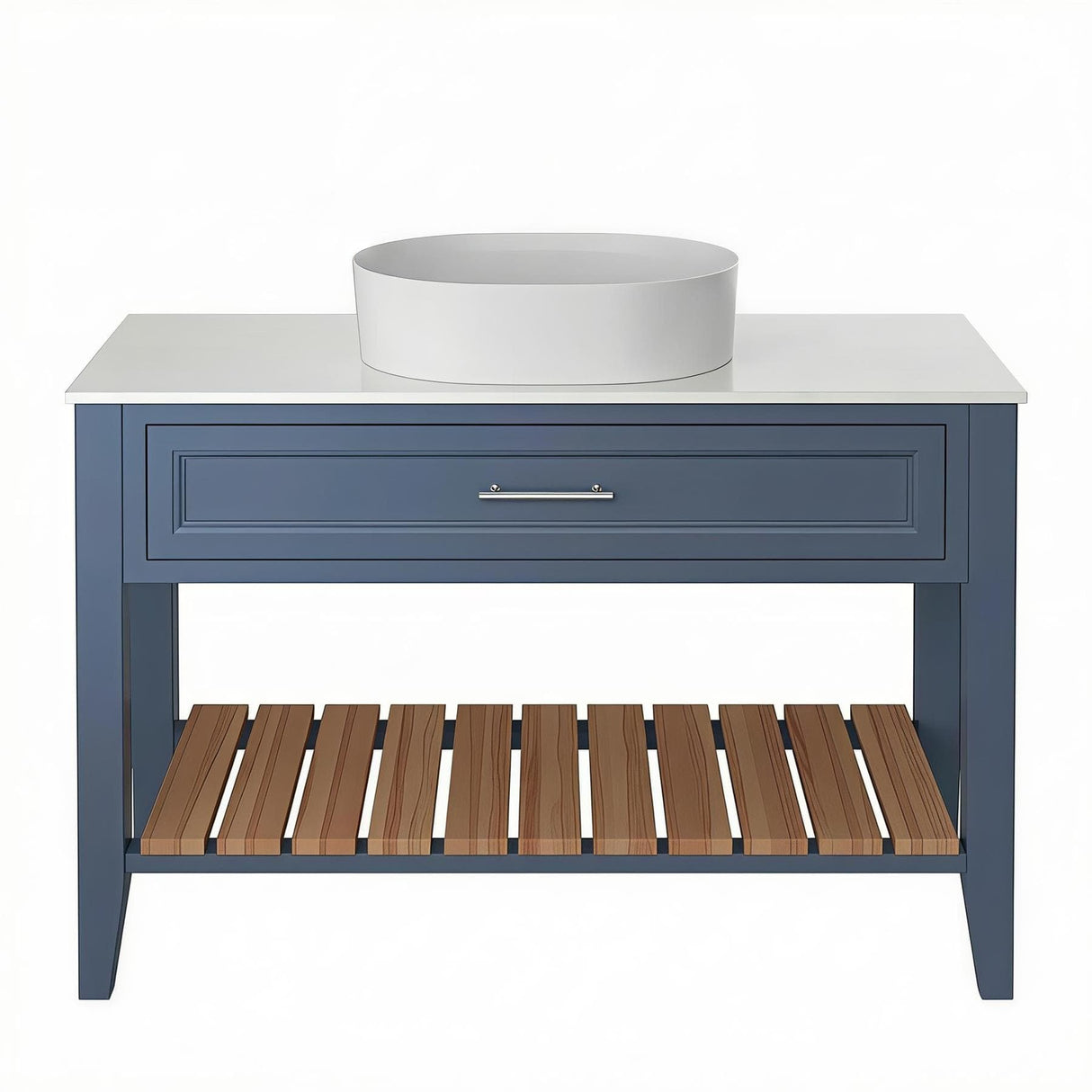 Heritage Floor Standing Vanity Unit Maritime Blue Heritage Broughton 1200mm Washstand, Worktop and Basin Bundle
