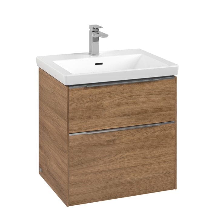 Villeroy & Boch Wall Mounted Vanity Unit Villeroy & Boch Subway 3.0 Wall Hung 600mm Two Drawer Vanity Unit with Basin