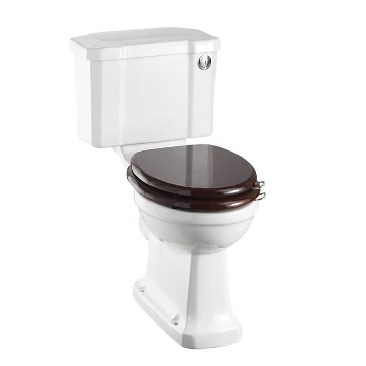 Burlington Close Coupled Toilet 440mm / Button / Chrome Burlington Standard Close Coupled Toilet
