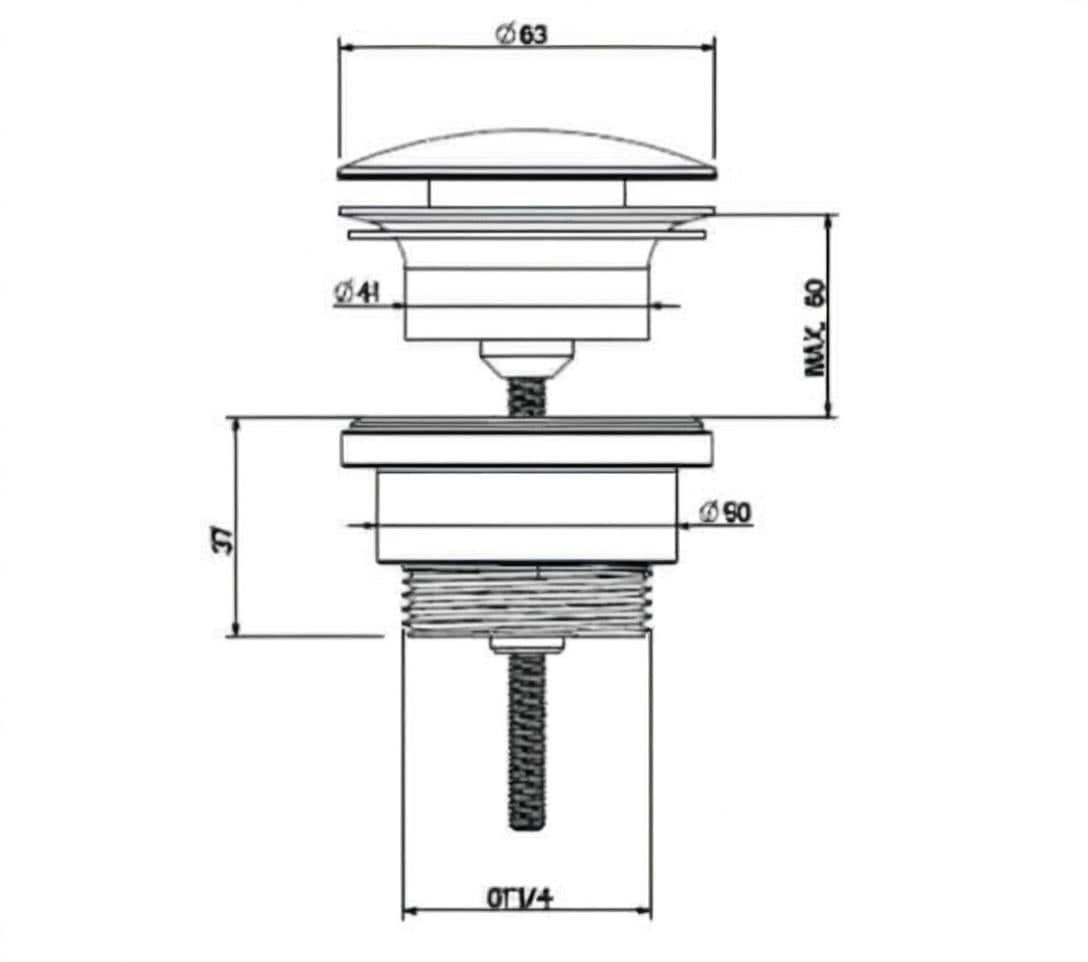 Crosswater Basin Waste Crosswater Universal Click Clack Basin Waste