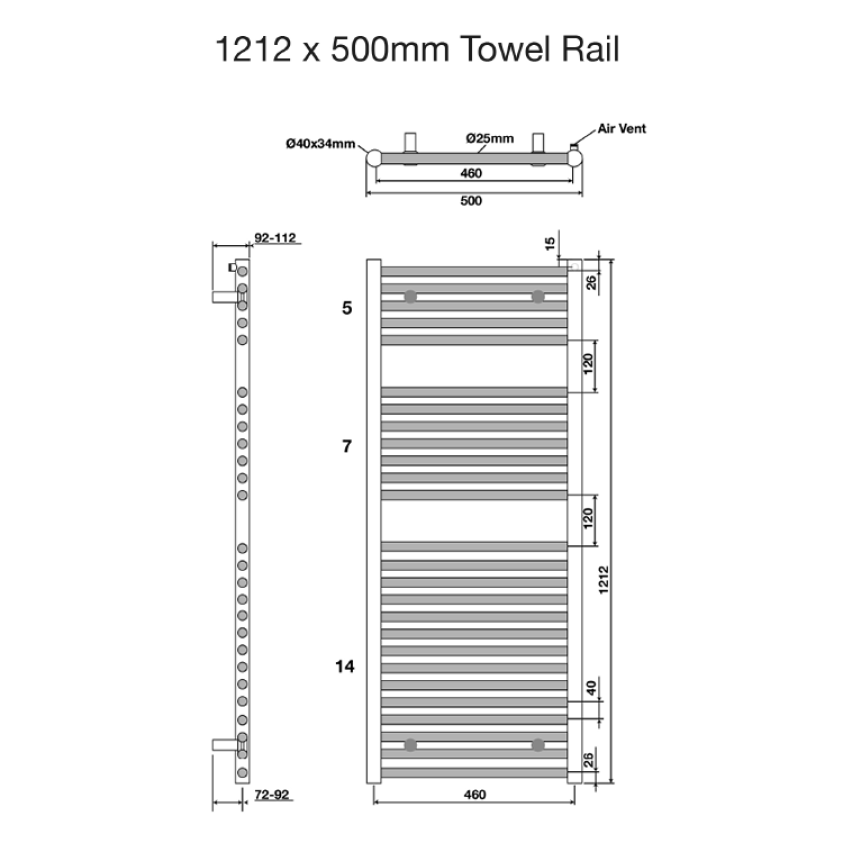 Tissino Hugo2 Designer Towel Radiator in Chrome