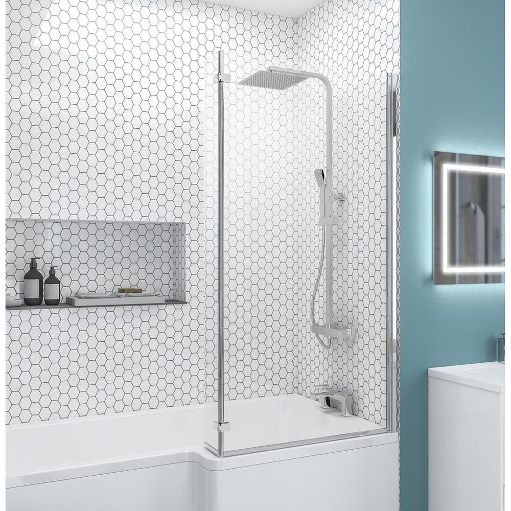 Eastbrook Bath Screen Chrome / Right Handed Eastbrook L Shaped Bath Screen