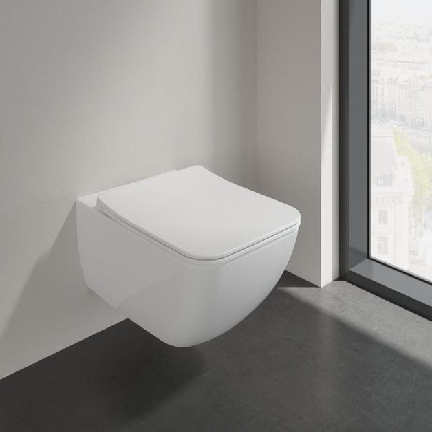 Villeroy & Boch Toilet Seat Villeroy & Boch Venticello Soft Close, Quick Release Slimline Sandwich Toilet Seat in White Alpin