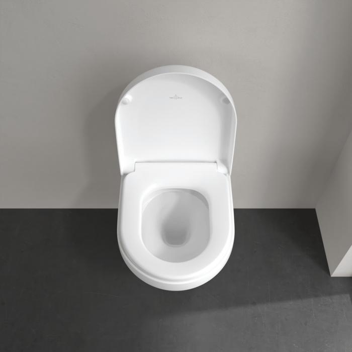 Villeroy & Boch Wall Hung Toilet Villeroy & Boch Architectura Compact Wall Hung Rimless Toilet with TwistFlush and Soft Close Seat
