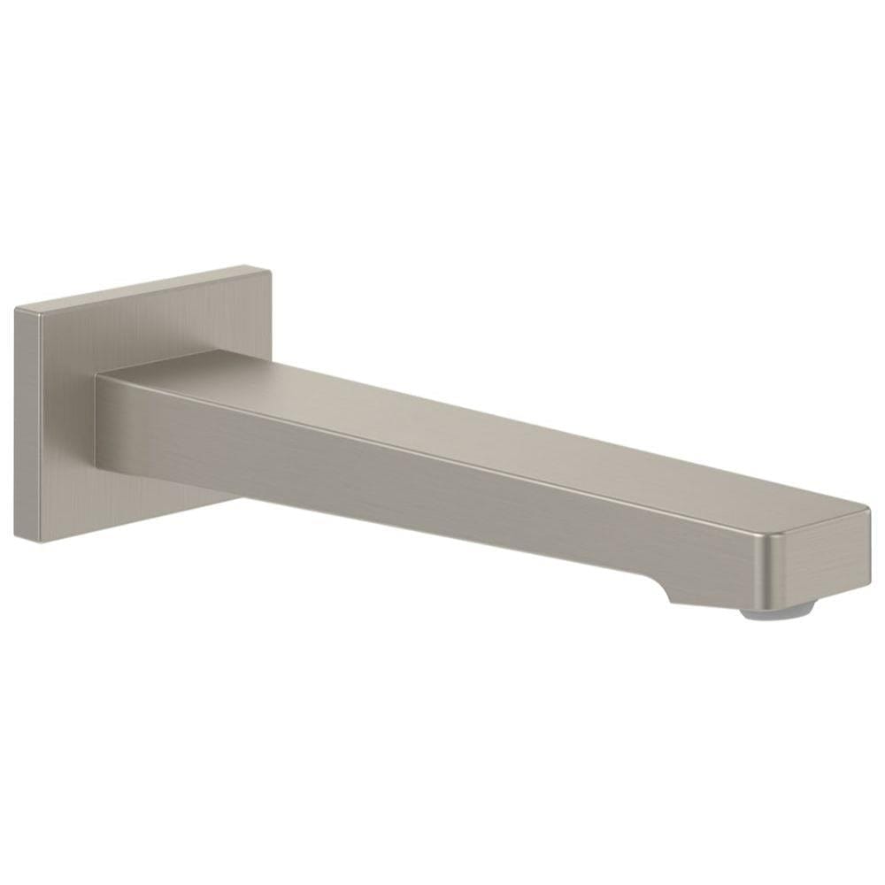 Villeroy & Boch Bath Spout Brushed Nickel Villeroy & Boch Architectura Square Wall Mounted Bath Spout