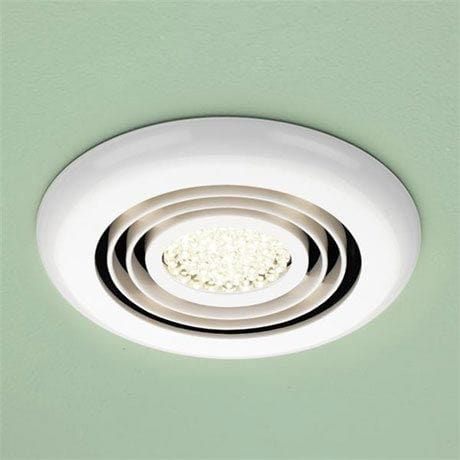 HiB Inline Turbo Fan White / Warm White LED HiB Cyclone Wet Room Inline Ceiling Fan
