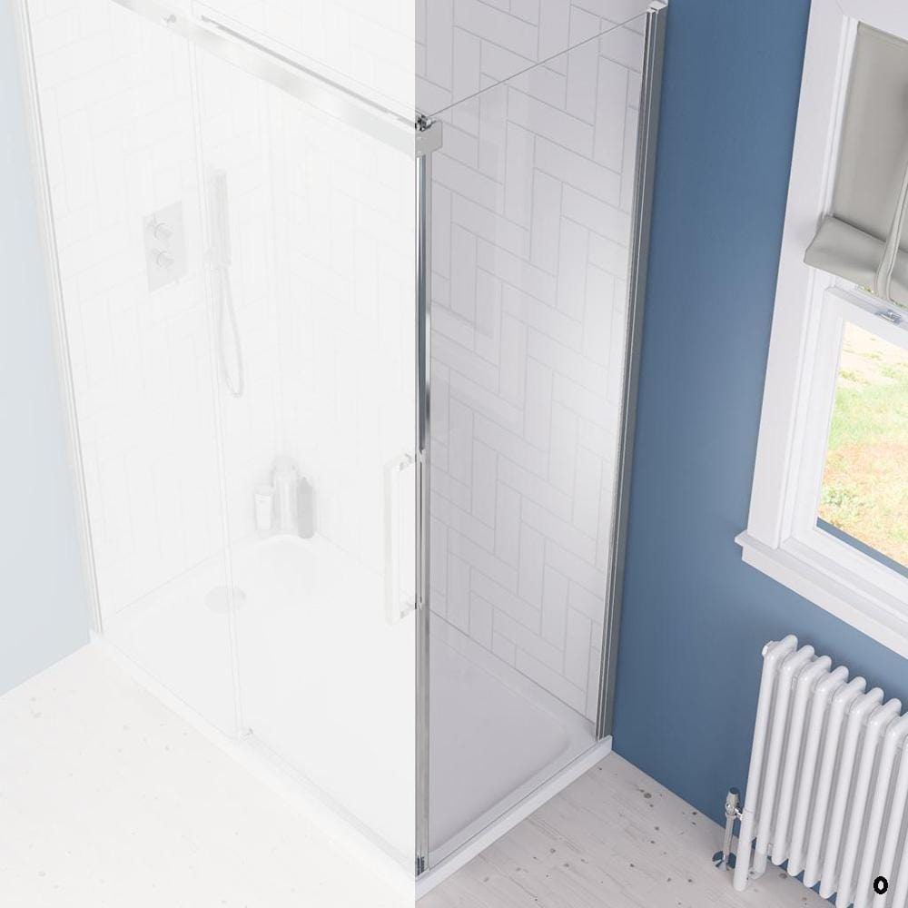 Eastbrook Side Panel Chrome / 900mm Eastbrook Corniche 2000 8mm Side Panel for Sliding Doors