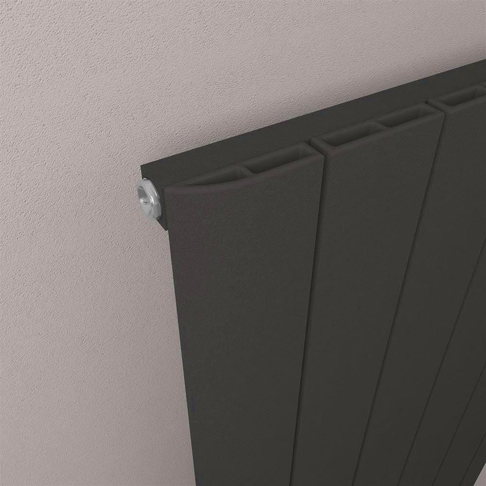 Eastbrook Panel Radiator Eastbrook Peretti Straight Vertical Aluminium Radiator in Matt Black