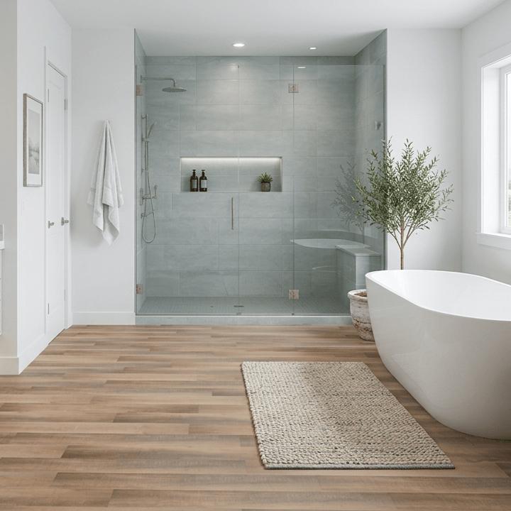 Aquarius Bathrooms Click Flooring Aquarius Messina Vinyl Wood Click Flooring in Weathered Oak | 100% Waterproof | SPC Rigid Core | Built-In Underlay