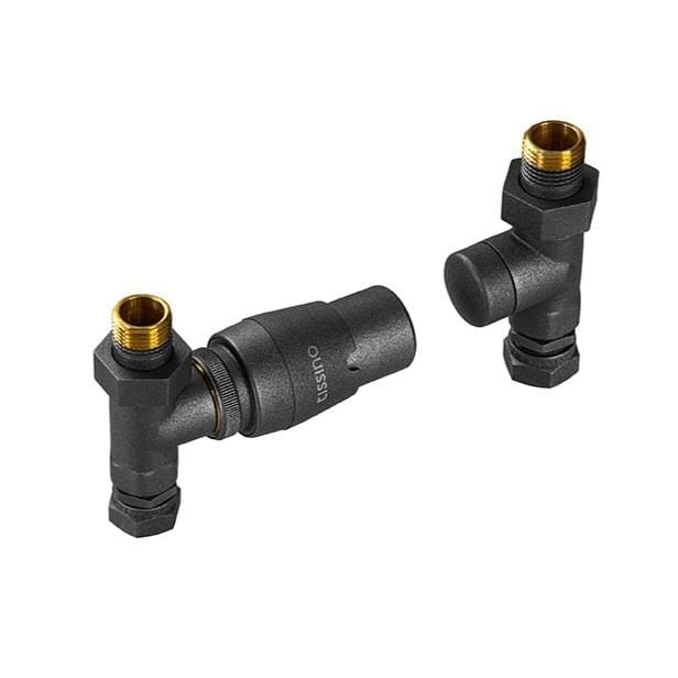 Tissino Radiator Valves Anthracite Tissino Hugo2 Straight Radiator Valves with Thermostatic Head