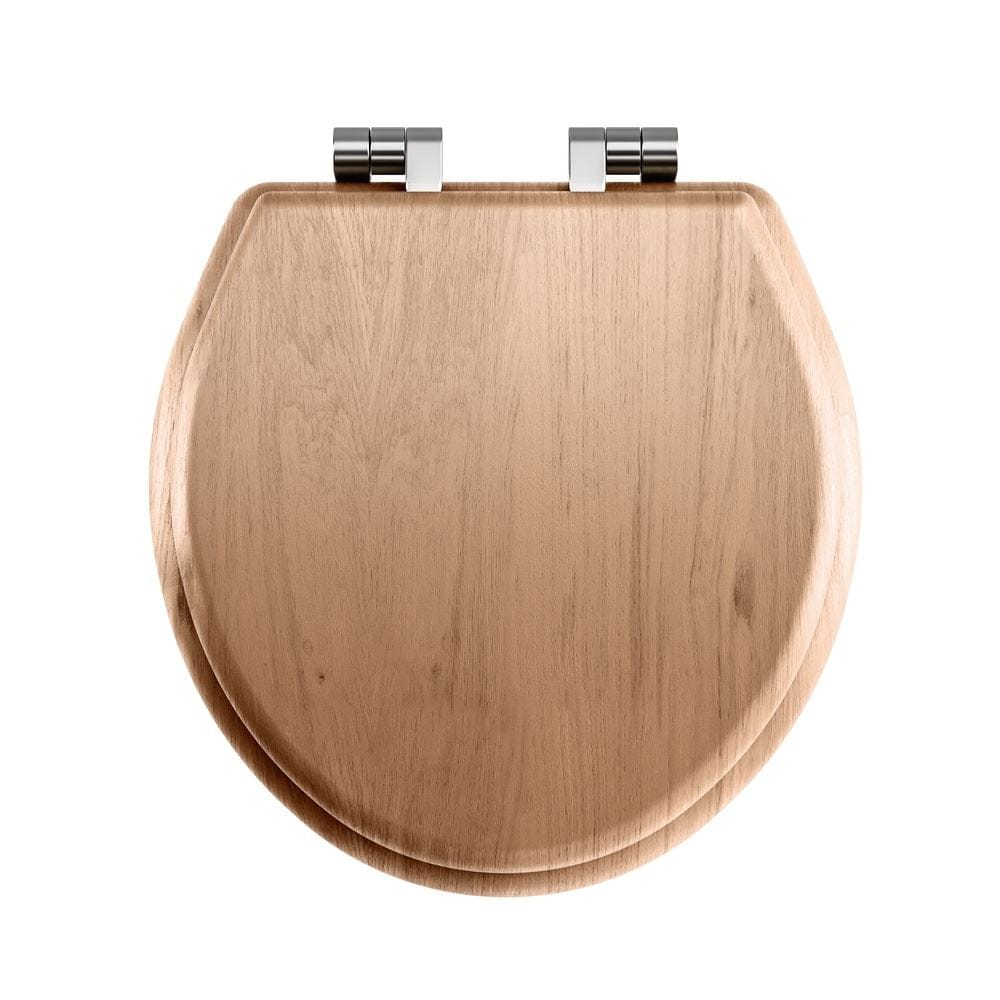 Imperial Toilet Seat Chrome Imperial Windsor Solid Wood Toilet Seat in Natural Oak with Soft Close Hinges