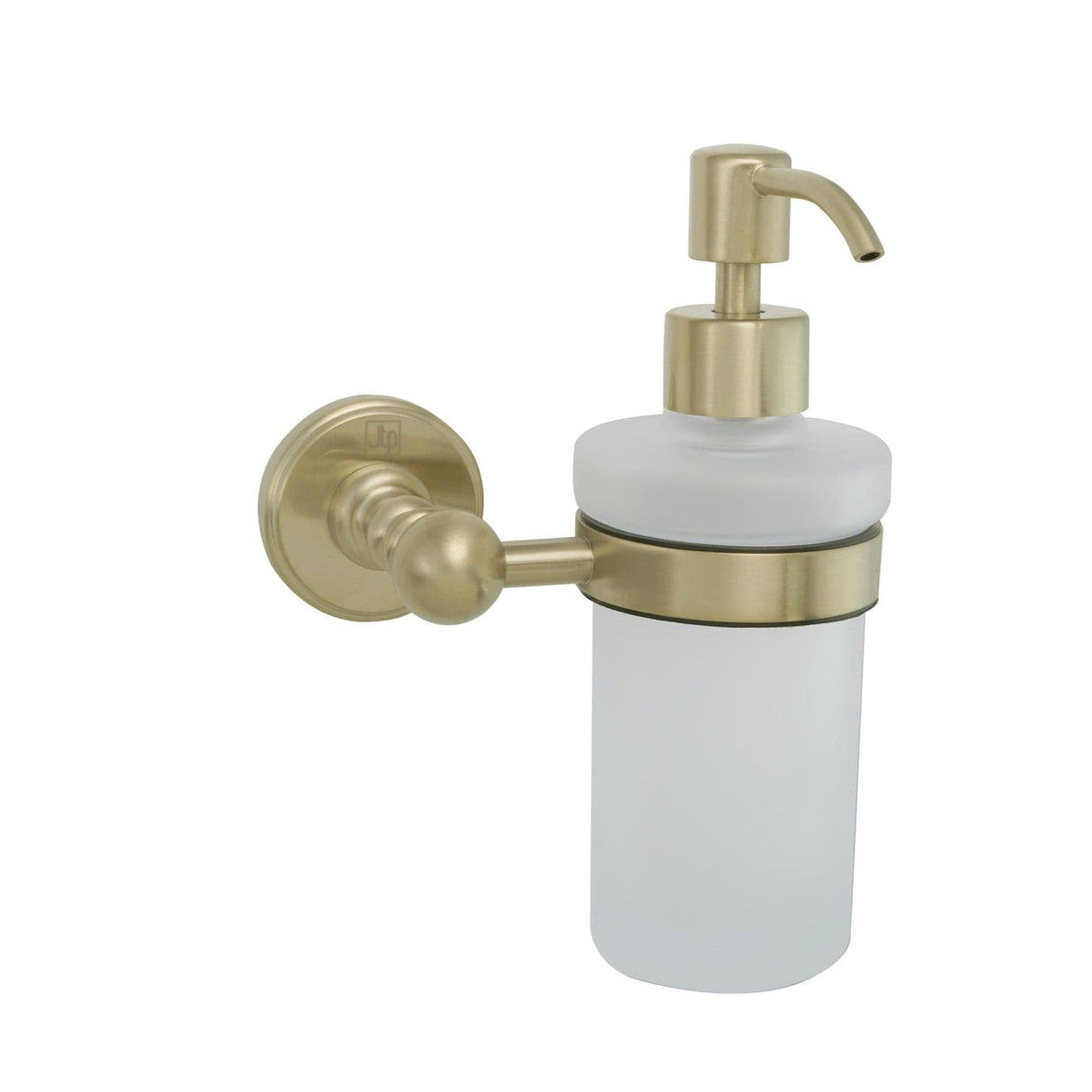JTP Soap Dispenser Brushed Brass JTP Grosvenor Frosted Glass Soap Dispenser