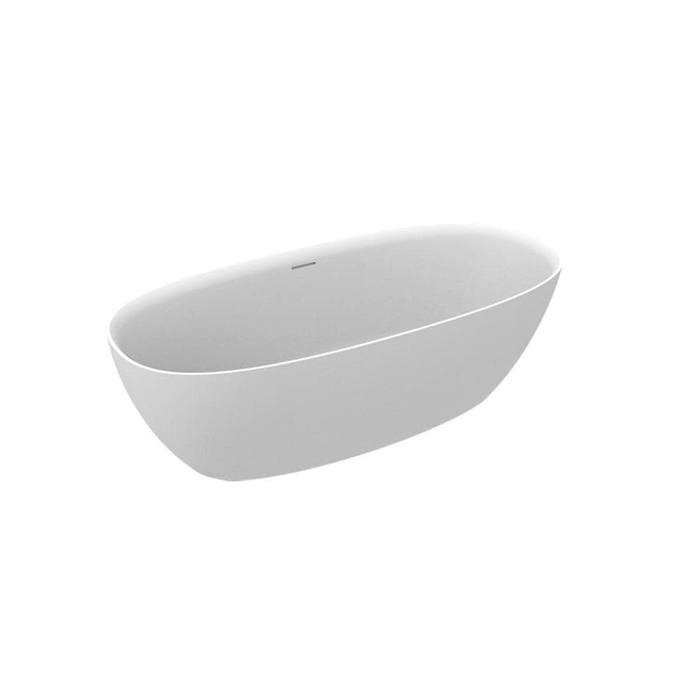 Roca Modern Freestanding Bath Roca Ariane Oval Freestanding Stonex® Oval Bath with Click-Clack Waste