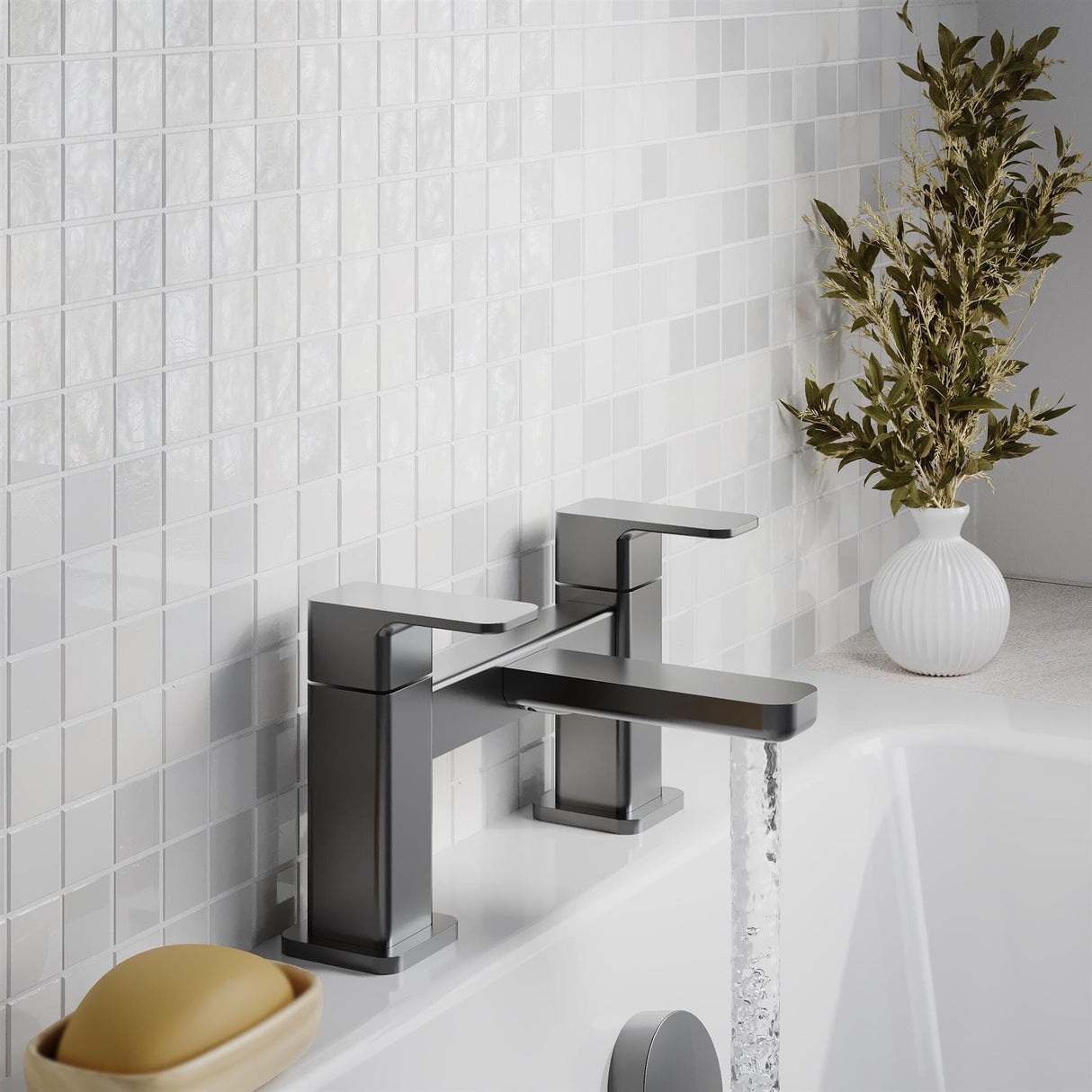 Aquarius Bathrooms Bath Mixer Aquarius Tetra 2-Hole Deck Mounted Bath Mixer Tap