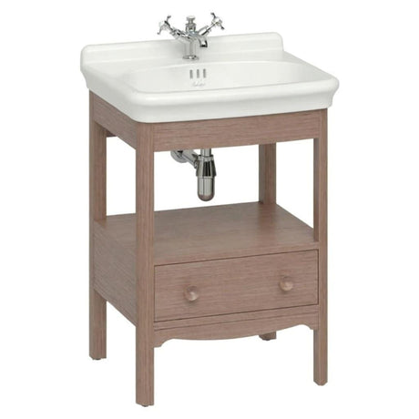 Burlington Floor Standing Vanity Unit Dark Oak / 1 Hole Burlington Guild Floor Standing 620mm Vanity Unit with Basin