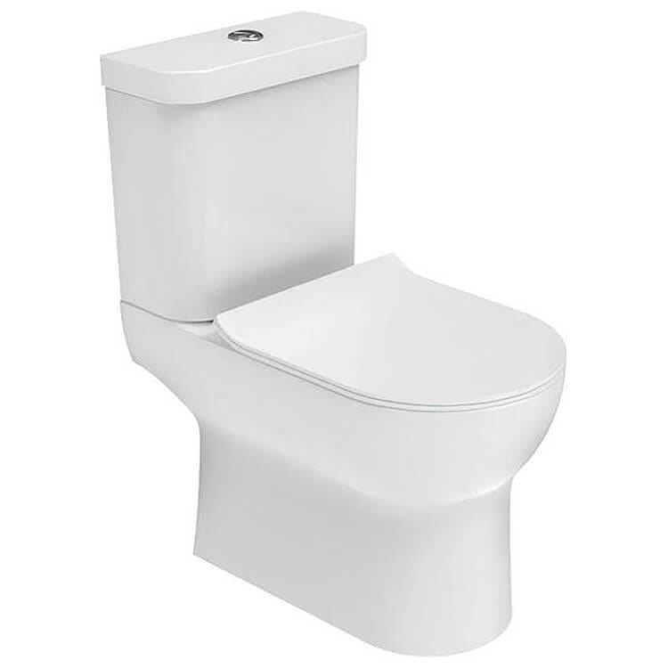 Saneux Close Coupled Toilet Saneux Air Open Back Close Coupled Rimless Toilet with Soft Close Seat - AIRCC77