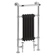Heritage Insert Radiator Chrome/Black Heritage Baby Clifton Traditional Floor Mounted Radiator - 940 x 498mm