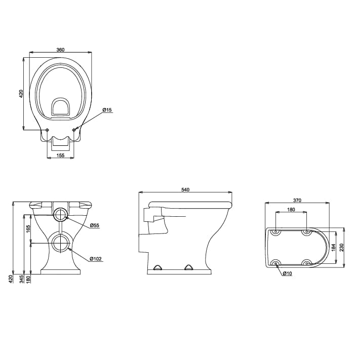 Burlington Low Level Toilet Burlington Guild Low Level Toilet with Fittings Pack