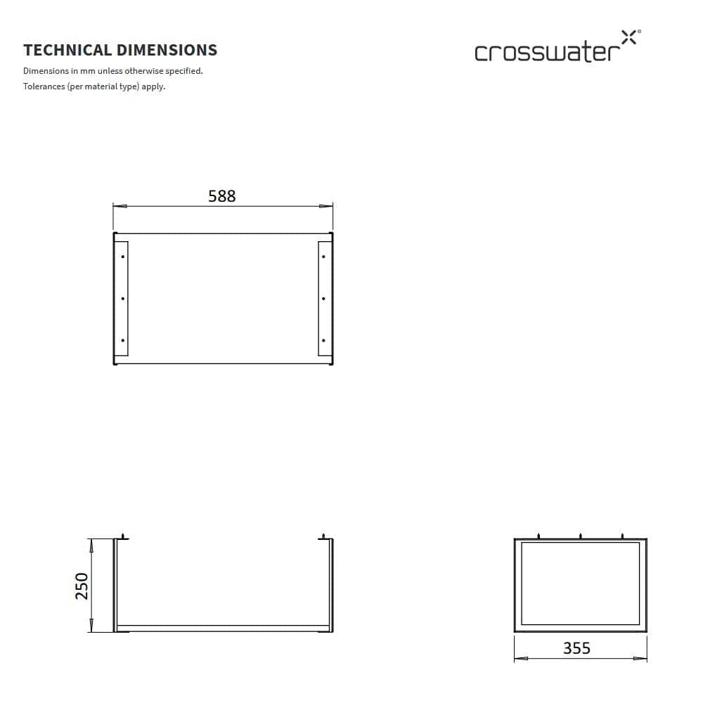 Crosswater Bathroom Furniture Accessory Crosswater Mada Optional Shelf and Frame
