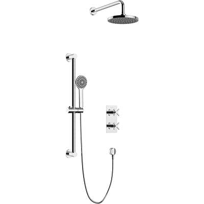 Heritage Concealed Shower Set Chrome Heritage Salcombe Concealed Thermostatic Shower Valve with Fixed Head and Flexible Rise Set