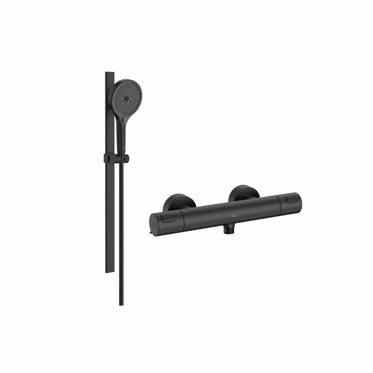 Roca Exposed Shower Set Roca T-500 Thermostatic Bar Shower Valve with with Shower Handset and Slide Rail Set