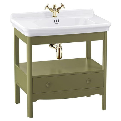 Burlington Floor Standing Vanity Unit Carlyle Green / 1 Hole Burlington Guild Floor Standing 850mm Vanity Unit with Basin