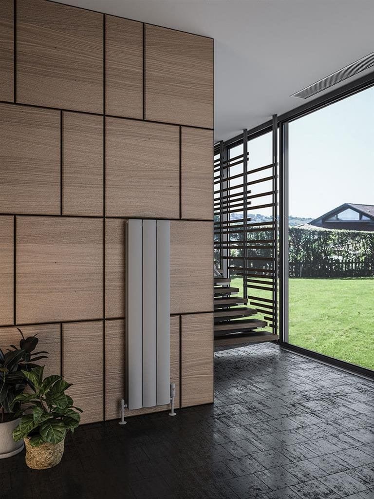 Eastbrook Panel Radiator 1200 x 280mm Eastbrook Guardia Straight Vertical Aluminium Radiator in Matt Grey