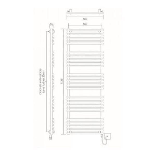 Vogue Designer Towel Radiator Vogue Tune Straight Designer Towel Radiator in Chrome