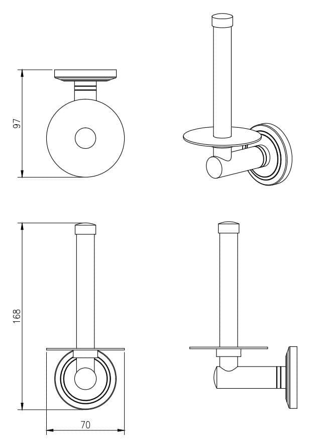 Miller Toilet Roll Holder Miller Oslo Spare Roll Holder in Polished Nickel