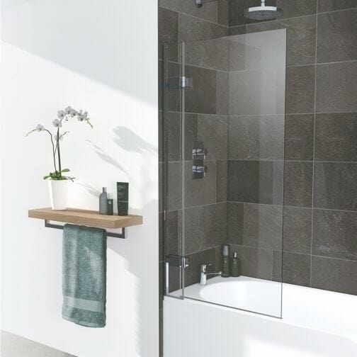 Lakes Hinged Shower Door Lakes Hinged Bath Screen 1000 x 1500mm in Chrome