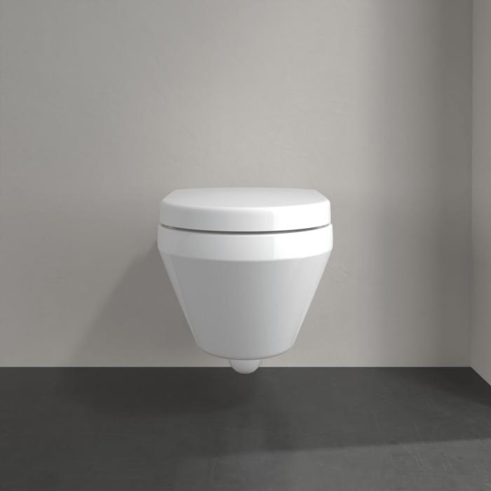 Villeroy & Boch Wall Hung Toilet Villeroy & Boch Architectura Compact Wall Hung Rimless Toilet with TwistFlush and Soft Close Seat