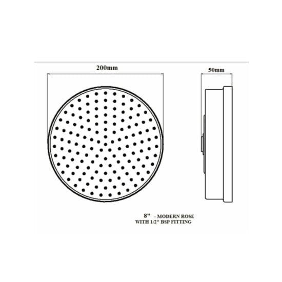 Crosswater Fixed Shower Head Crosswater MPRO Industrial 8" Fixed Round Shower Head in Chrome