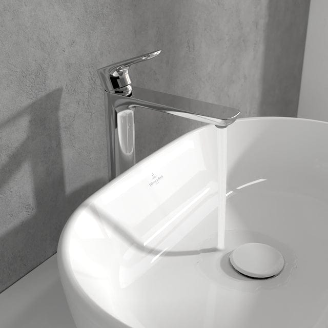 Villeroy & Boch Mono Basin Tap Villeroy & Boch O.Novo Tall Single Lever Basin Mixer Tap with Waste in Chrome