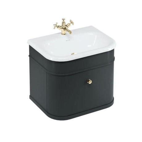 Burlington Wall Mounted Vanity Unit Burlington Chalfont 650mm Wall Mounted Single Drawer Vanity Unit with Basin