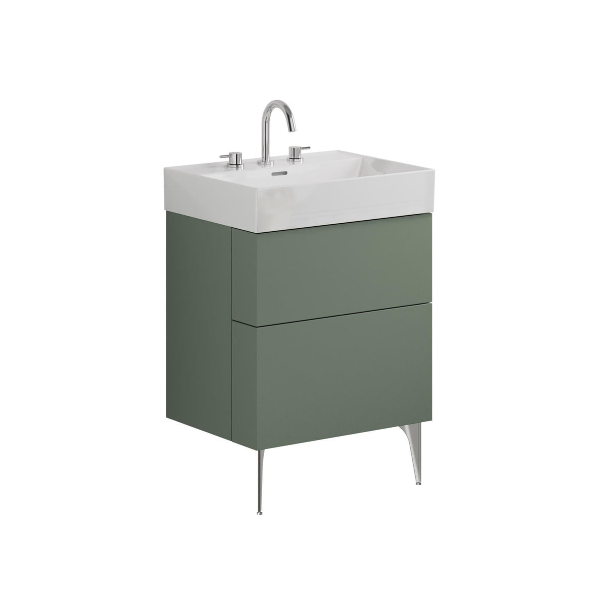 Crosswater Wall Mounted Vanity Unit Crosswater Avenue Vanity Unit with Basin - 600mm - Two Drawer - Wall Mounted