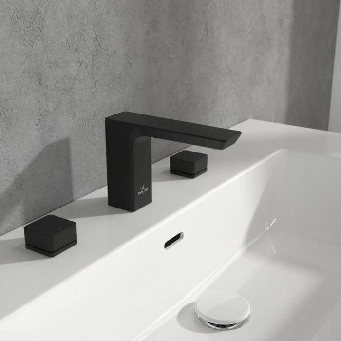 Villeroy & Boch 3 Tap Hole Basin Set Matt Black Villeroy & Boch Subway 3.0 3 Hole Basin Mixer Tap