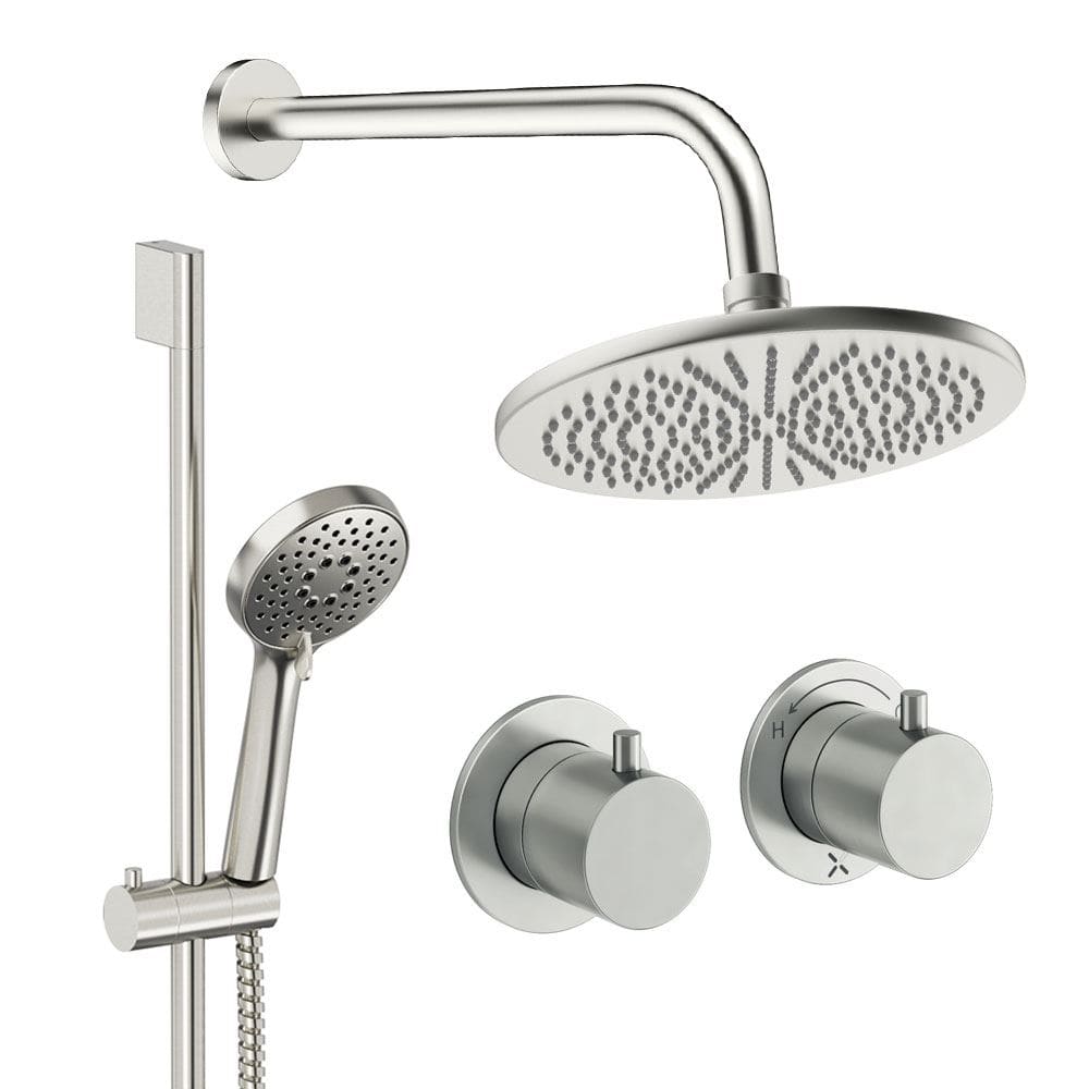 UK Bathroom Store Concealed Shower Set Crosswater Module Shower Set 2 with Riser Rail Kit and Overhead Shower