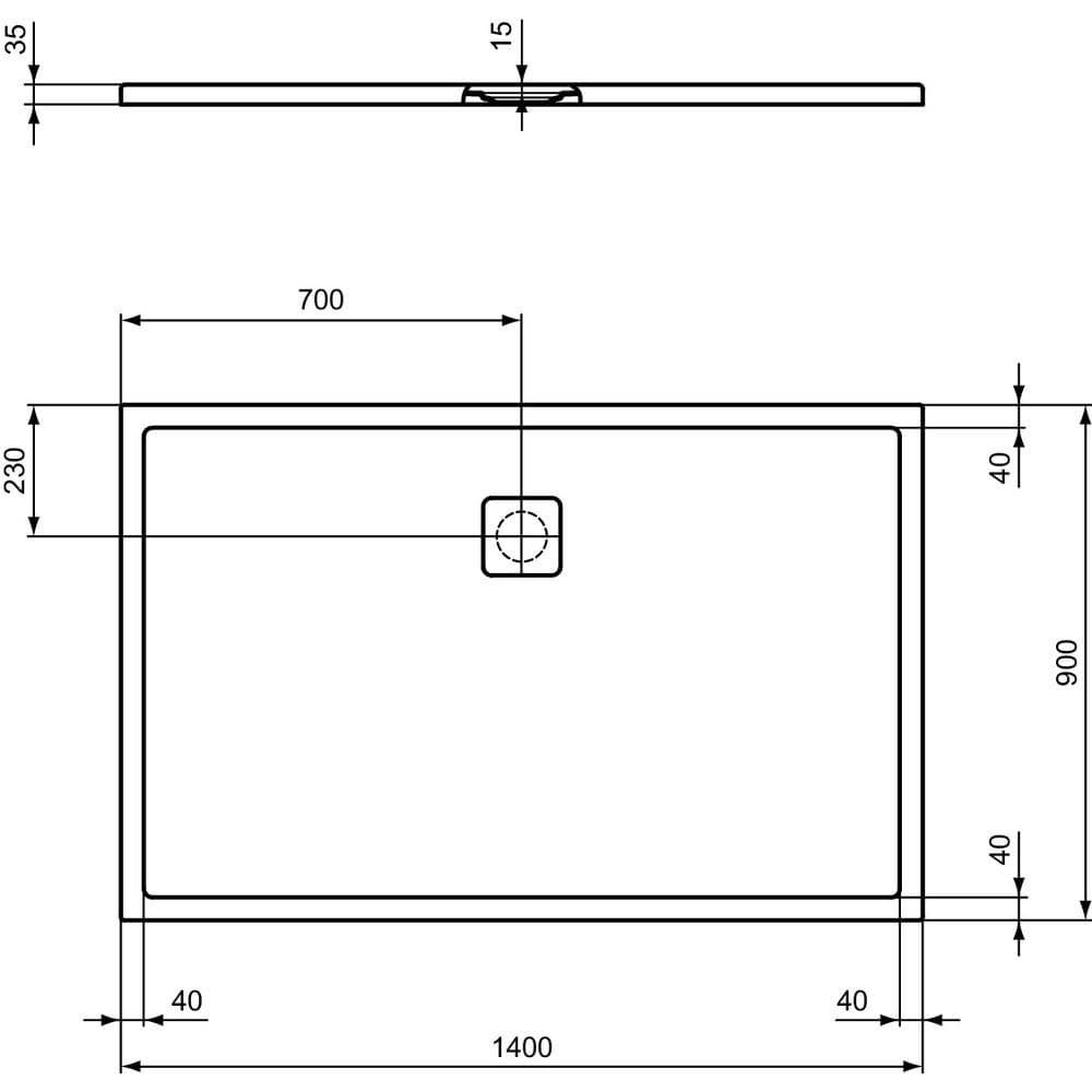 Ideal Standard Rectangle Shower Tray Ideal Standard Ultra Flat EVO 35mm Shower Tray in Silk White with Waste