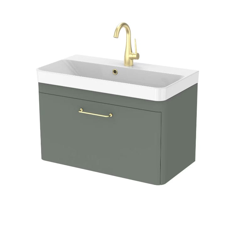 Saneux Wall Mounted Vanity Unit Saneux Hyde Vanity Unit With Basin - 700 x 370mm - One Drawer - Wall Mounted