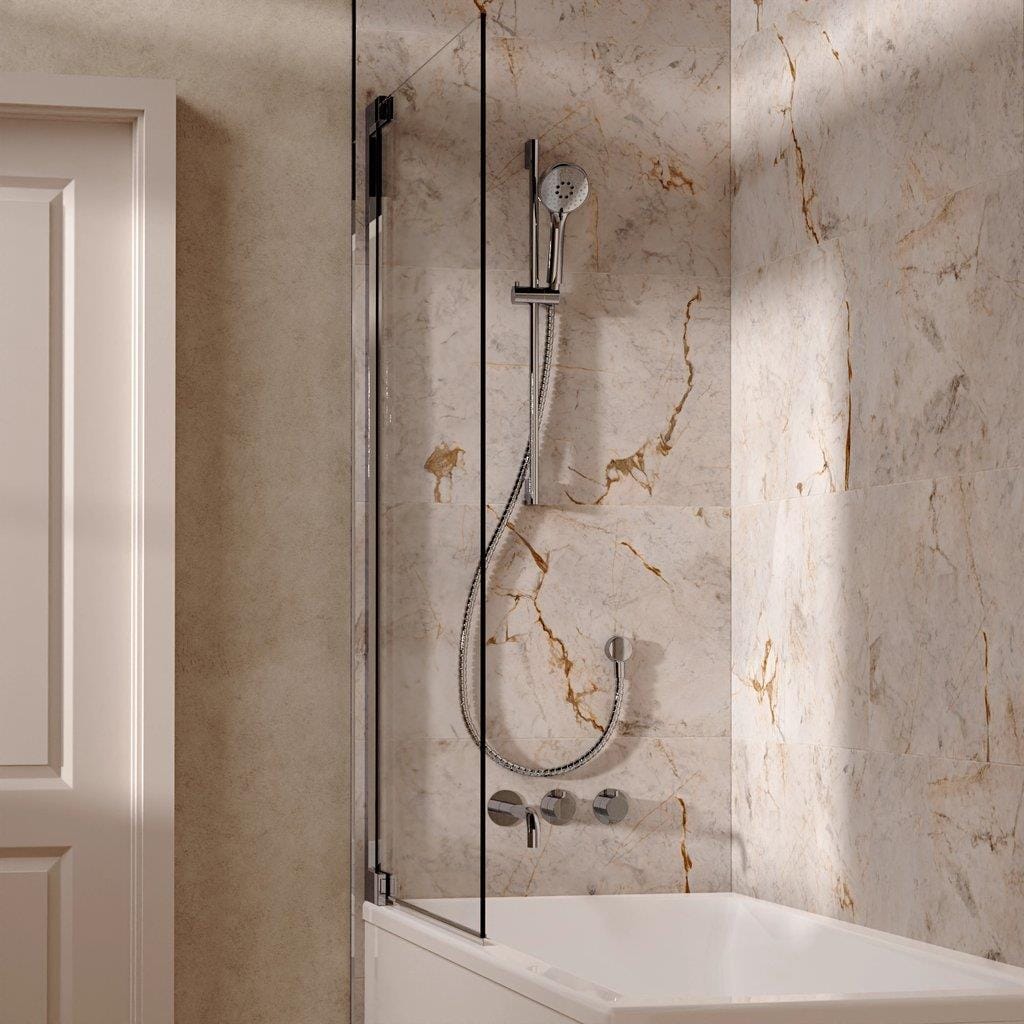 UK Bathroom Store Concealed Shower Set Chrome Crosswater Module Shower Set 4 with Riser Rail Kit and Bath Spout