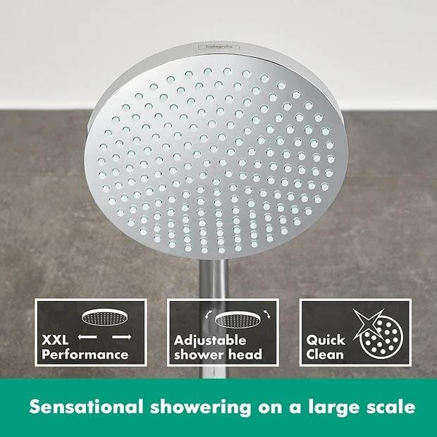 Hansgrohe Exposed Shower Set Hansgrohe Crometta S Exposed Thermostatic Shower Set with Fixed Shower Head and Handset in Chrome